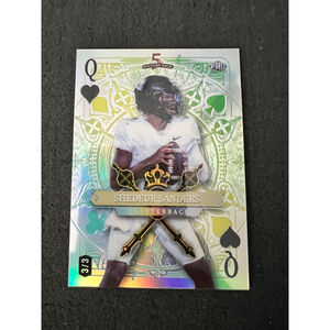 Shedeur Sanders - 2024 Wild Card 5 Card Draw Football - Queen of Hearts # 3/3